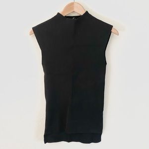 Zara Knit Black Mockneck Tank